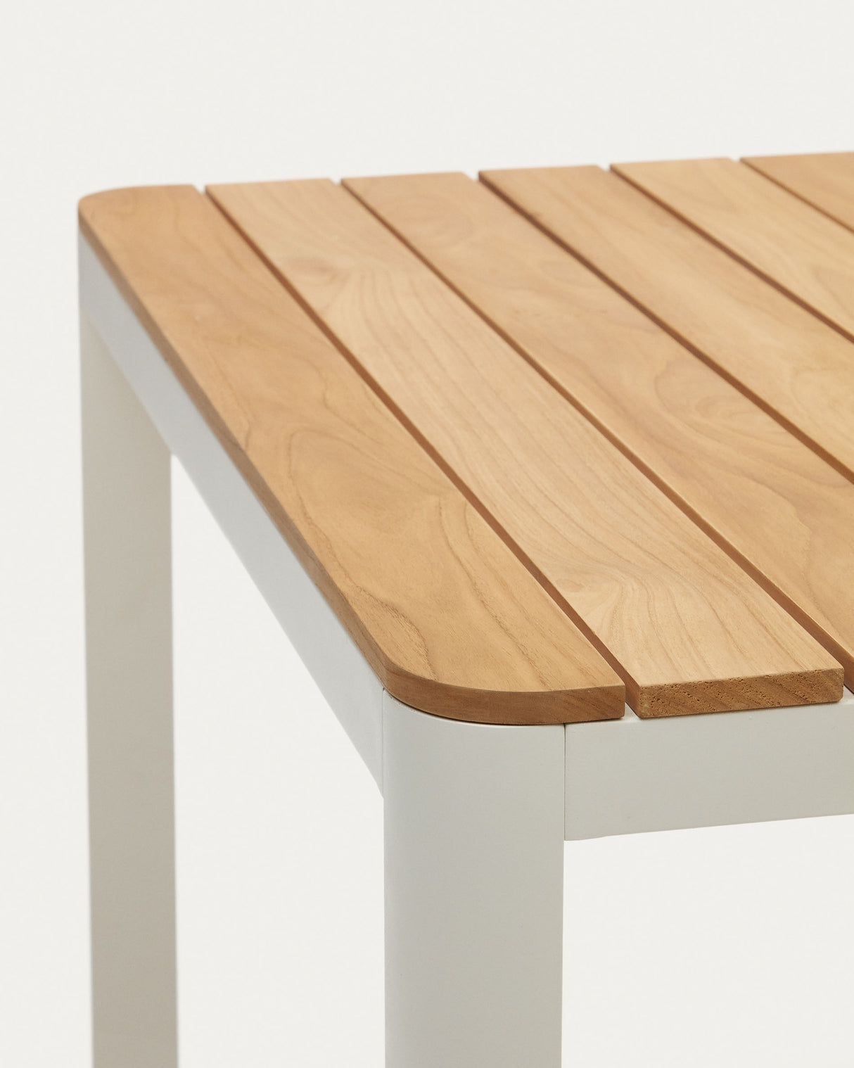 Bona Tisch 100% outdoor massives Teakholz und Aluminium in Weiß 200 x 100 cm - ZEN ZONE Furniture