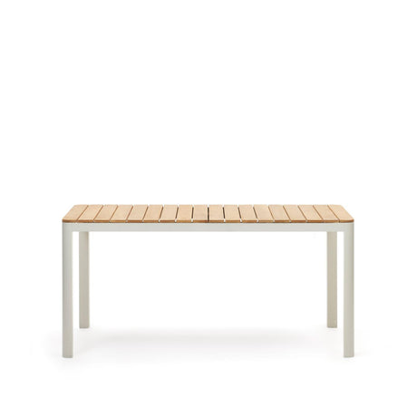 Bona Tisch 100% outdoor massives Teakholz und Aluminium in Weiß 160 x 90 cm - ZEN ZONE
