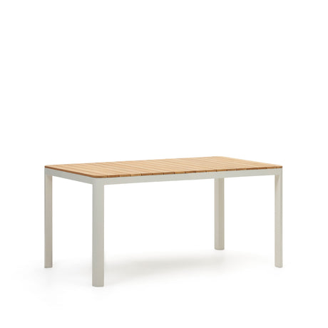 Bona Tisch 100% outdoor massives Teakholz und Aluminium in Weiß 160 x 90 cm - ZEN ZONE Furniture