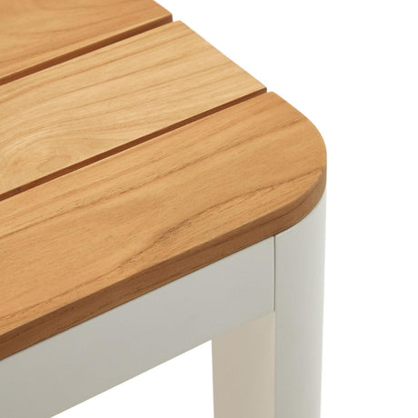 Bona Tisch 100% outdoor massives Teakholz und Aluminium in Weiß 160 x 90 cm - ZEN ZONE