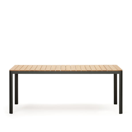 Bona Tisch 100% outdoor massives Teakholz und Aluminium in Schwarz 200 x 100 cm - ZEN ZONE Furniture