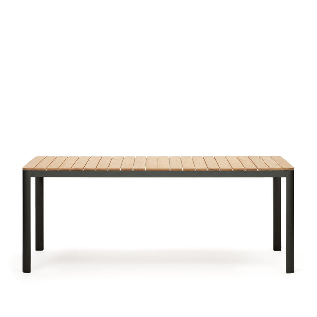 Bona Tisch 100% outdoor massives Teakholz und Aluminium in Schwarz 200 x 100 cm - ZEN ZONE Furniture