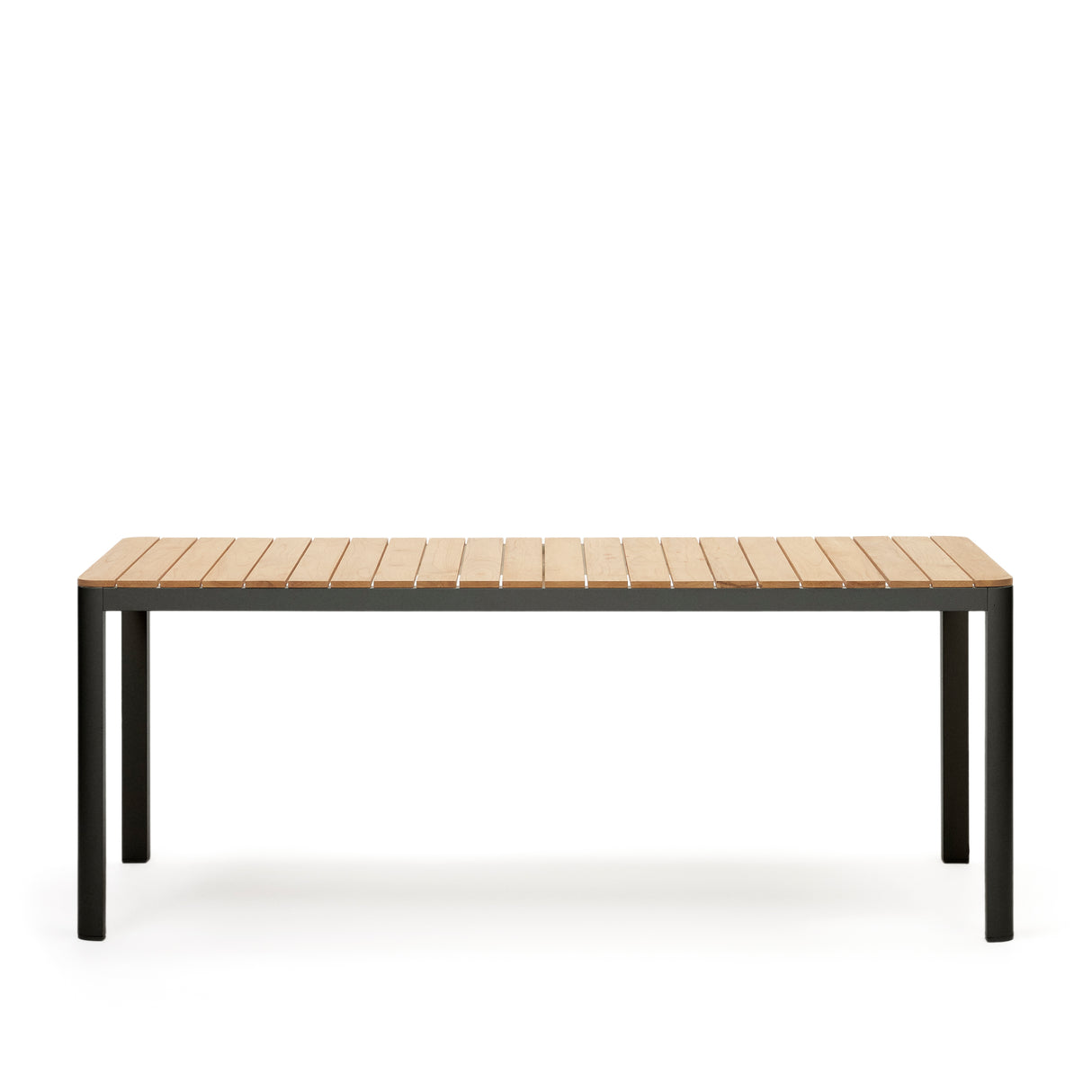 Bona Tisch 100% outdoor massives Teakholz und Aluminium in Schwarz 200 x 100 cm - ZEN ZONE Furniture