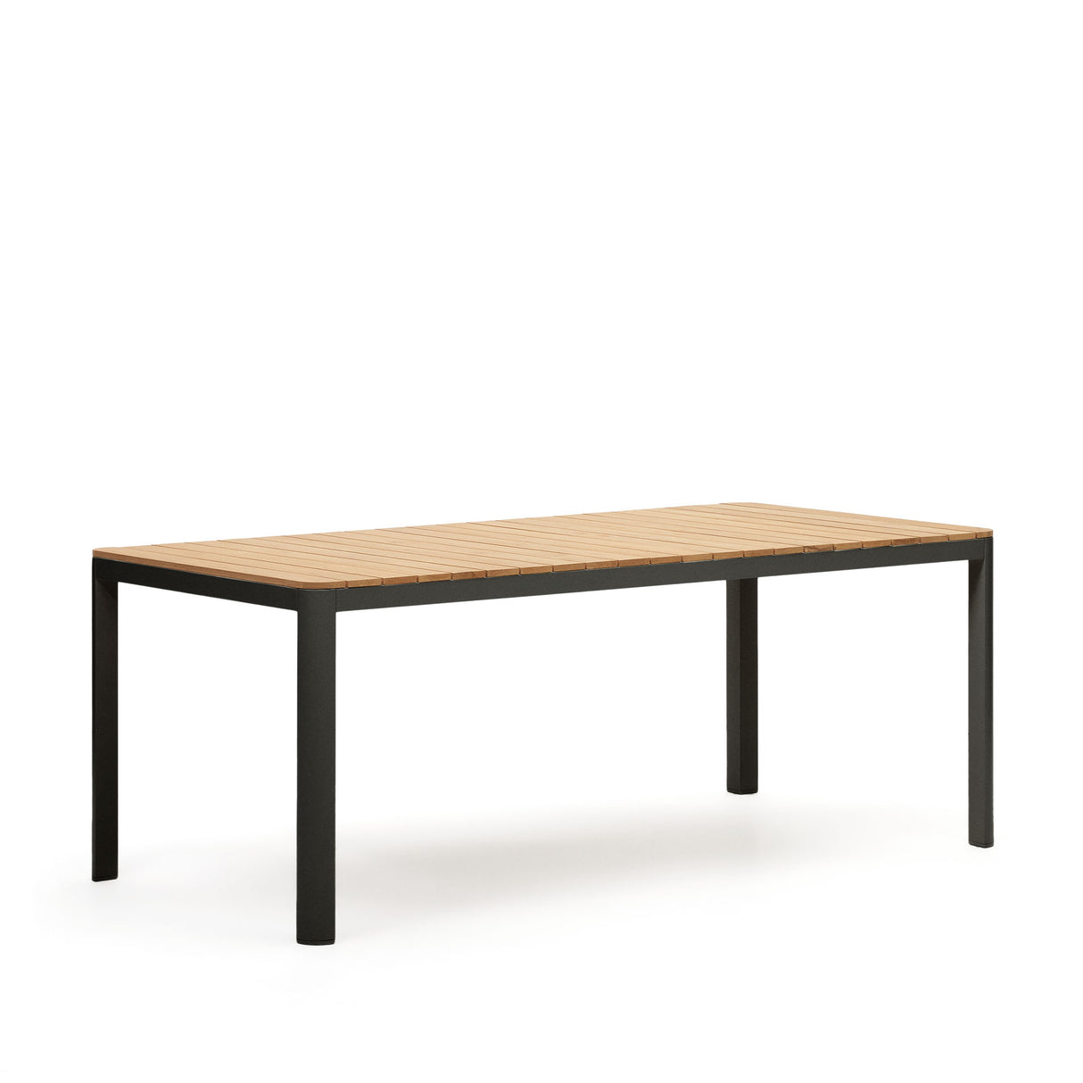 Bona Tisch 100% outdoor massives Teakholz und Aluminium in Schwarz 200 x 100 cm - ZEN ZONE Furniture