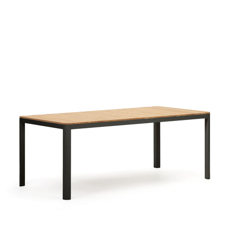 Bona Tisch 100% outdoor massives Teakholz und Aluminium in Schwarz 200 x 100 cm - ZEN ZONE Furniture