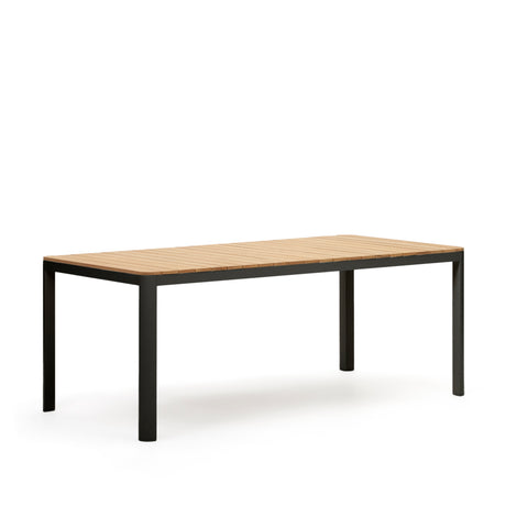 Bona Tisch 100% outdoor massives Teakholz und Aluminium in Schwarz 200 x 100 cm - ZEN ZONE Furniture