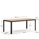 Bona Tisch 100% outdoor massives Teakholz und Aluminium in Schwarz 200 x 100 cm - ZEN ZONE Furniture