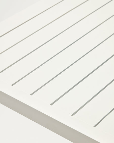 Gartentisch Culip aus Aluminium mit weißem Finish 150 x 77 cm - ZEN ZONE Furniture
