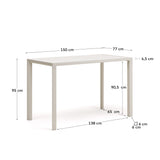 Gartenstehtisch Culip aus Aluminium mit weißem Finish 150 x 77 cm - ZEN ZONE Furniture