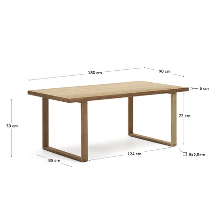 Canadell Tisch 100% outdoor aus massivem recyceltem Teakholz 180 x 90 cm - ZEN ZONE Furniture