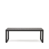 Galdana Aluminium-Gartentisch, ausziehbar, mit dunkelgrauem Finish, 220 (340) x 100 cm - ZEN ZONE Furniture