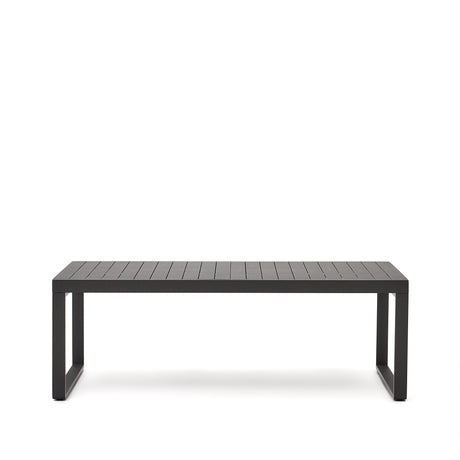 Galdana Aluminium-Gartentisch, ausziehbar, mit dunkelgrauem Finish, 220 (340) x 100 cm - ZEN ZONE Furniture