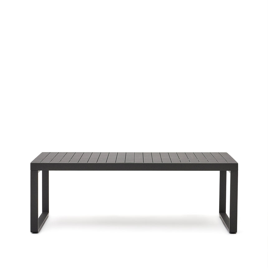 Galdana Aluminium-Gartentisch, ausziehbar, mit dunkelgrauem Finish, 220 (340) x 100 cm - ZEN ZONE Furniture