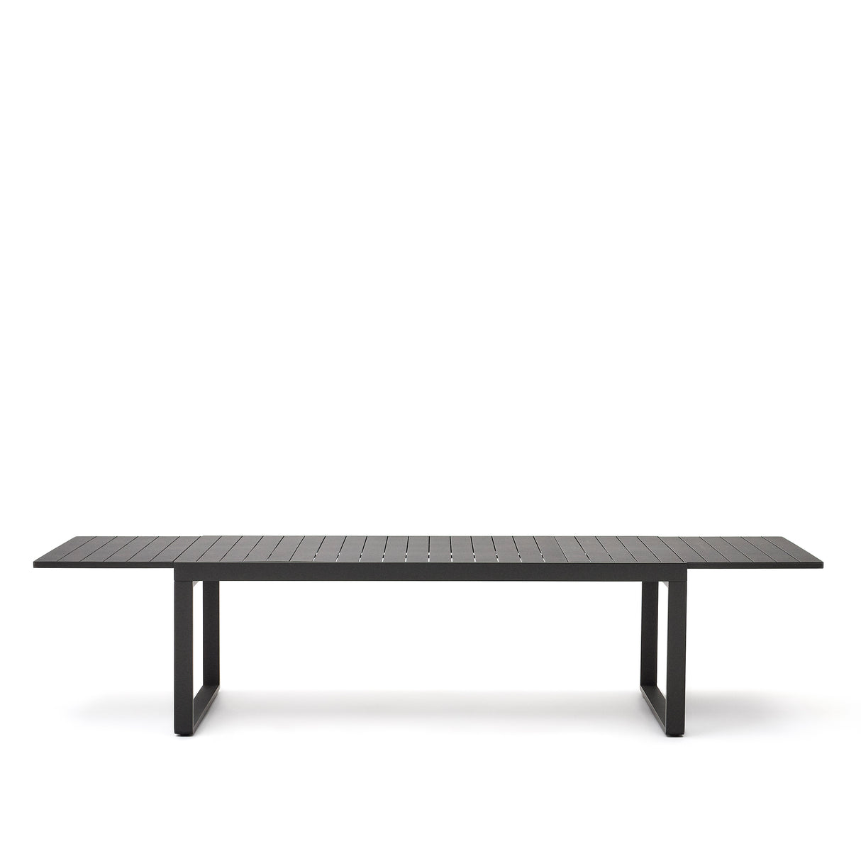 Galdana Aluminium-Gartentisch, ausziehbar, mit dunkelgrauem Finish, 220 (340) x 100 cm - ZEN ZONE Furniture