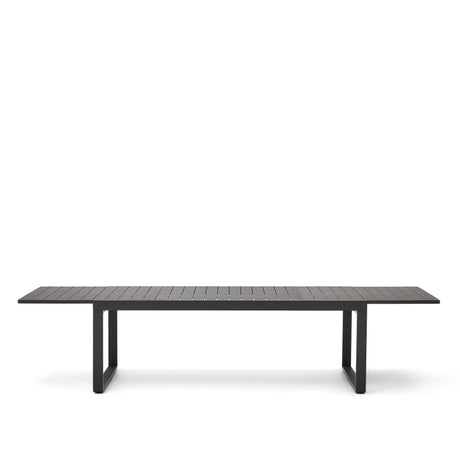 Galdana Aluminium-Gartentisch, ausziehbar, mit dunkelgrauem Finish, 220 (340) x 100 cm - ZEN ZONE Furniture