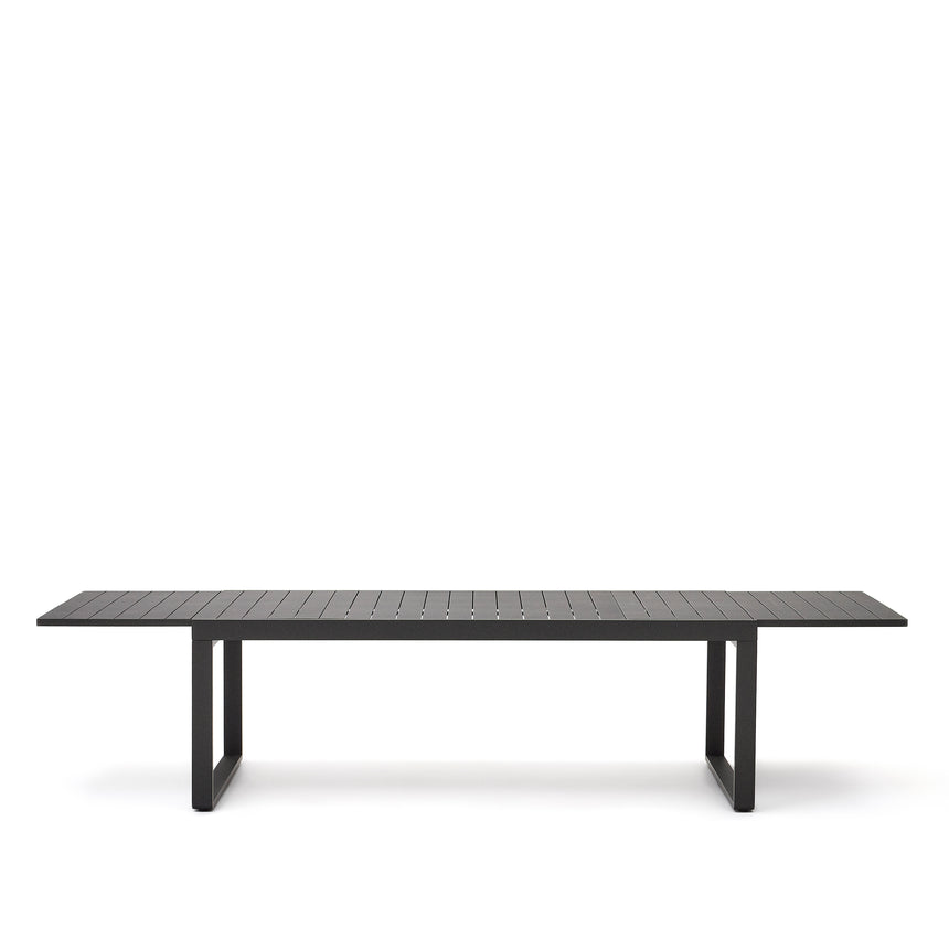 Galdana Aluminium-Gartentisch, ausziehbar, mit dunkelgrauem Finish, 220 (340) x 100 cm - ZEN ZONE Furniture