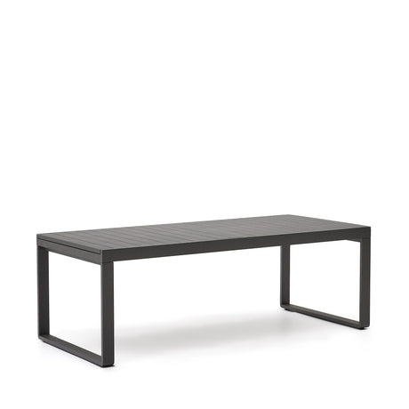 Galdana Aluminium-Gartentisch, ausziehbar, mit dunkelgrauem Finish, 220 (340) x 100 cm - ZEN ZONE Furniture
