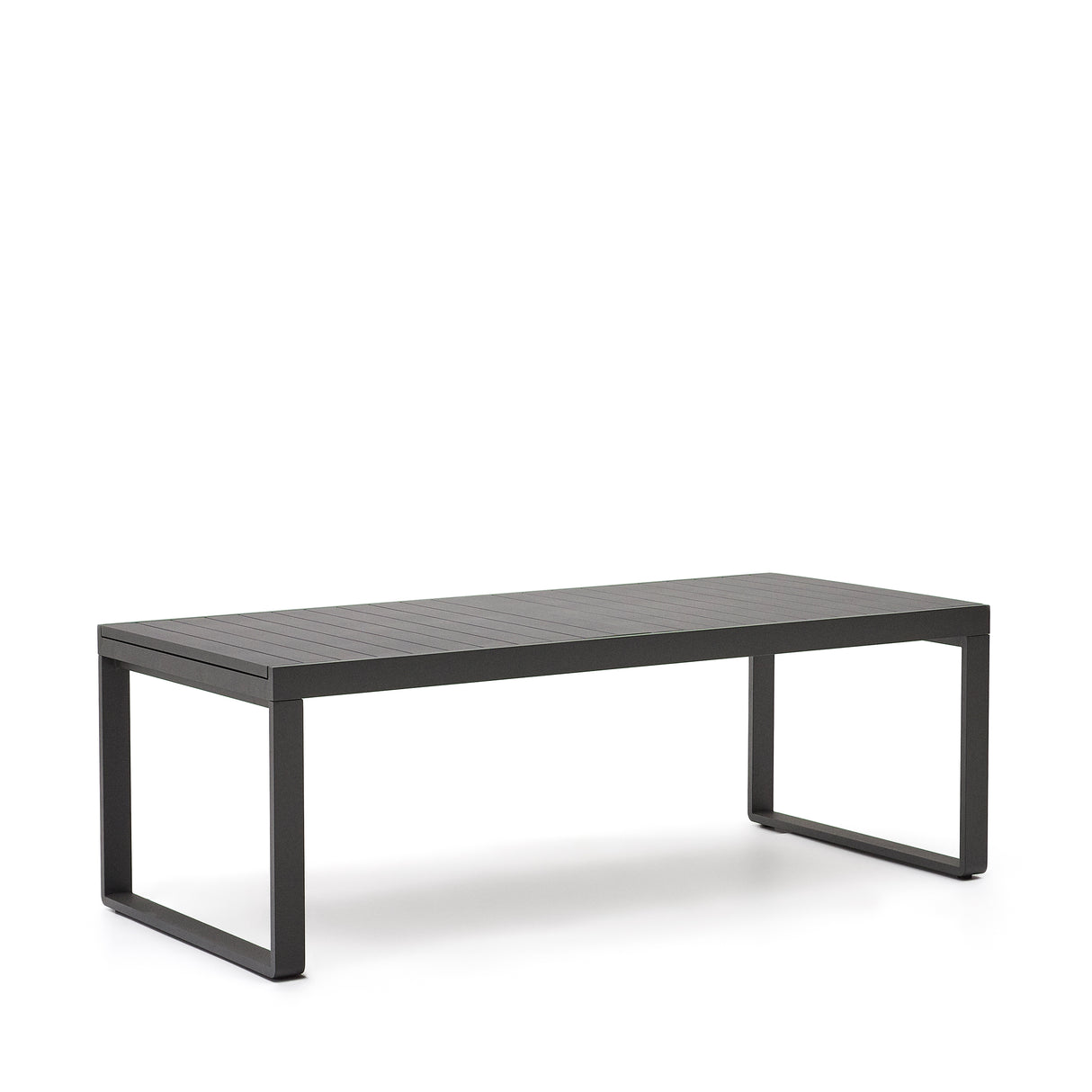 Galdana Aluminium-Gartentisch, ausziehbar, mit dunkelgrauem Finish, 220 (340) x 100 cm - ZEN ZONE Furniture