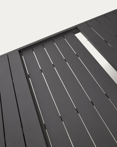 Galdana Aluminium-Gartentisch, ausziehbar, mit dunkelgrauem Finish, 220 (340) x 100 cm - ZEN ZONE Furniture