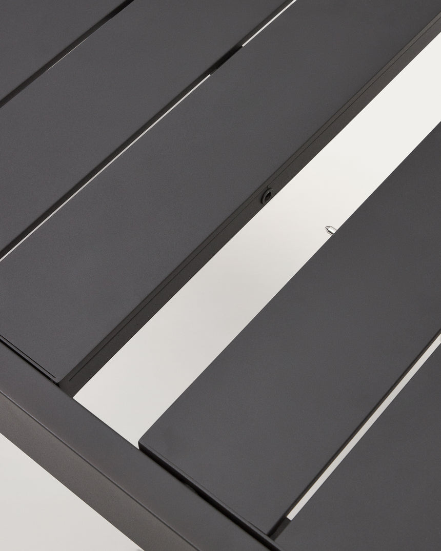 Galdana Aluminium-Gartentisch, ausziehbar, mit dunkelgrauem Finish, 220 (340) x 100 cm - ZEN ZONE Furniture