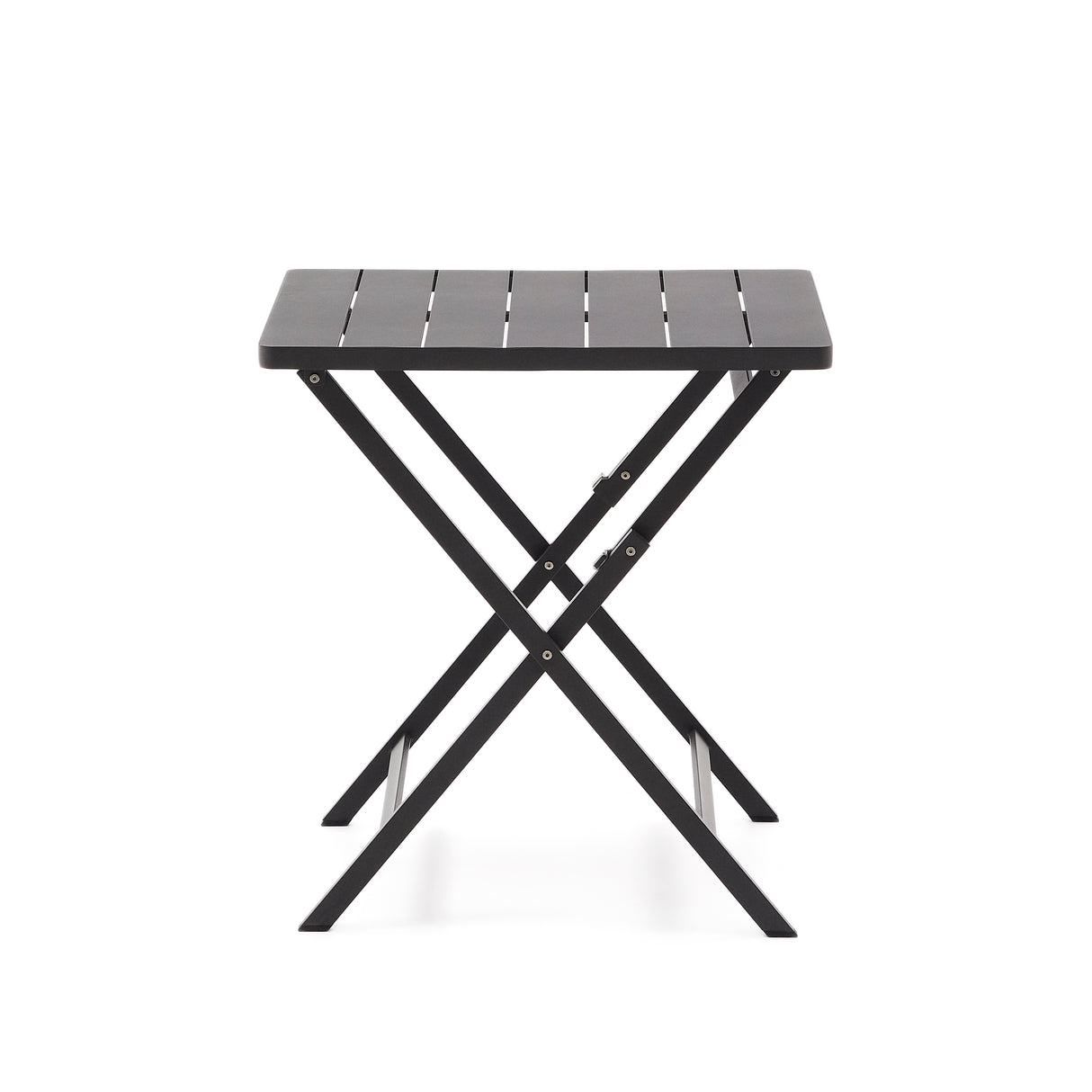 Faltbarer Gartentisch Torreta aus Aluminium mit dunkelgrauem Finish 70 x 70 cm - ZEN ZONE Furniture