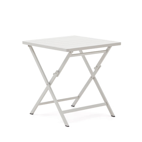 Faltbarer Gartentisch Torreta aus Aluminium mit hellgrauem Finish 70 x 70 cm - ZEN ZONE Furniture