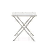 Faltbarer Gartentisch Torreta aus Aluminium mit hellgrauem Finish 70 x 70 cm - ZEN ZONE Furniture