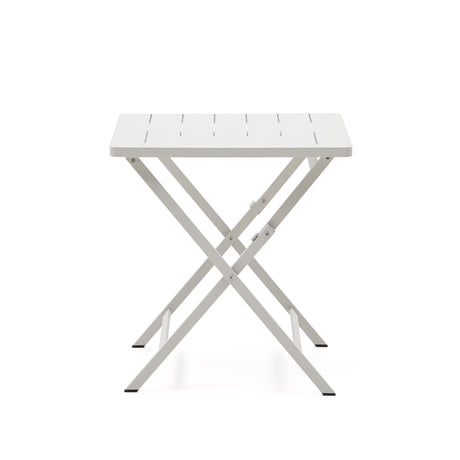 Faltbarer Gartentisch Torreta aus Aluminium mit hellgrauem Finish 70 x 70 cm - ZEN ZONE Furniture