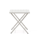 Faltbarer Gartentisch Torreta aus Aluminium mit hellgrauem Finish 70 x 70 cm - ZEN ZONE Furniture
