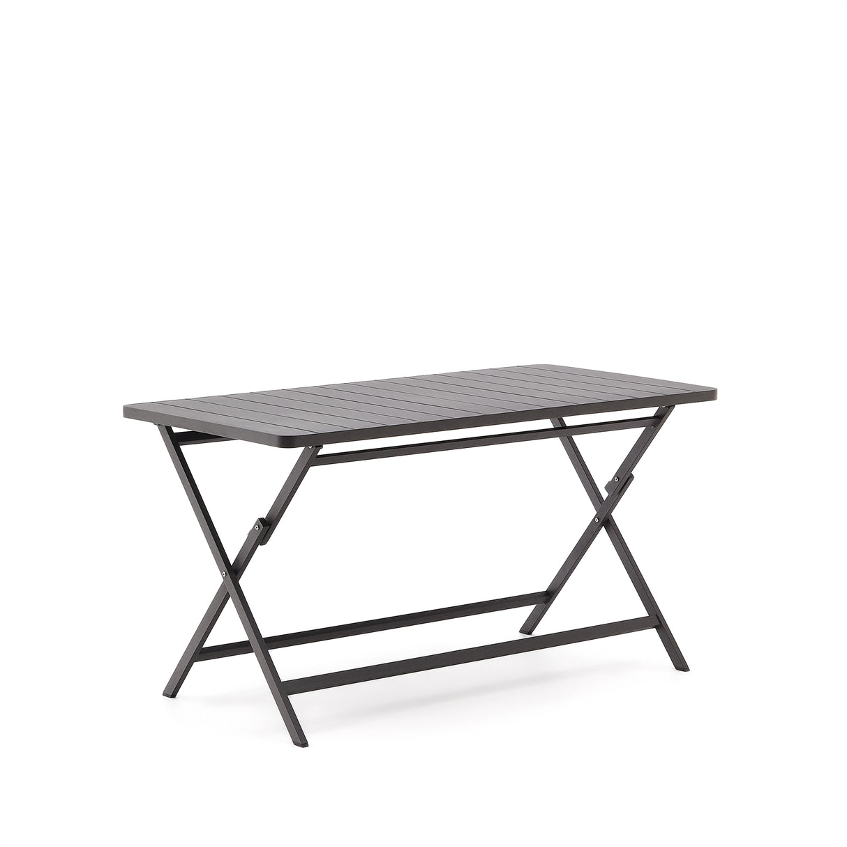 Faltbarer Gartentisch Torreta aus Aluminium mit dunkelgrauem Finish 140 x 70 cm - ZEN ZONE Furniture