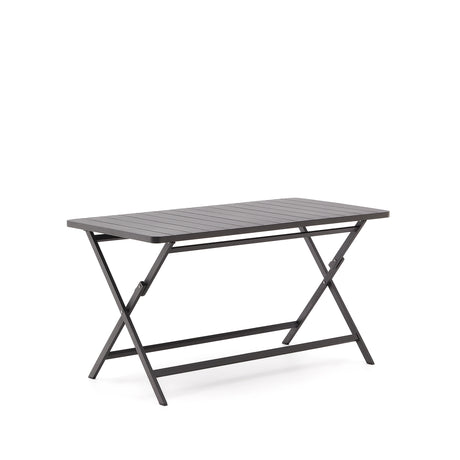 Faltbarer Gartentisch Torreta aus Aluminium mit dunkelgrauem Finish 140 x 70 cm - ZEN ZONE Furniture