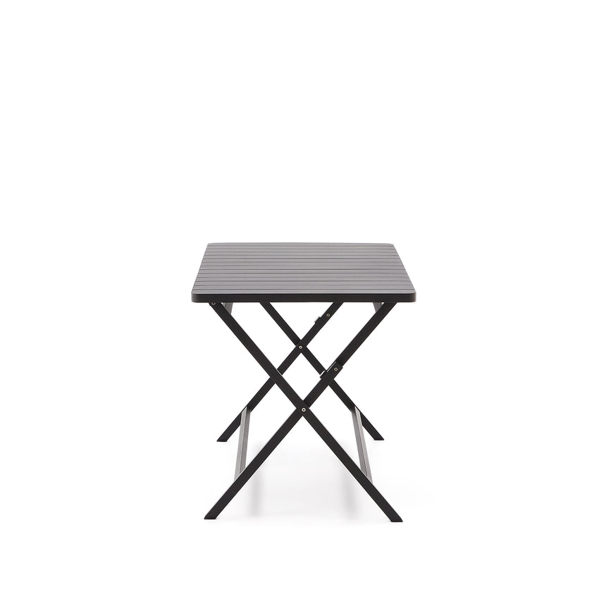 Faltbarer Gartentisch Torreta aus Aluminium mit dunkelgrauem Finish 140 x 70 cm - ZEN ZONE Furniture