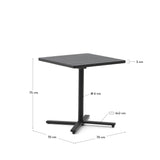 Faltbarer Außentisch Torreta aus Aluminium mit dunkelgrauem Finish 70 x 70 cm - ZEN ZONE Furniture