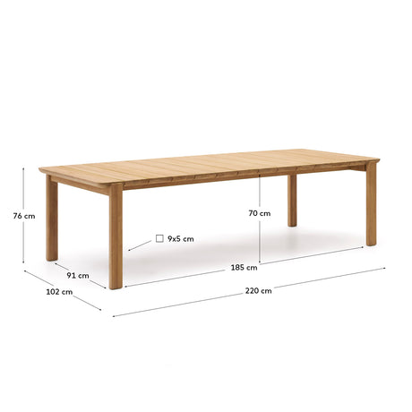 Icaro Tisch aus massivem Teakholz FSC 100% 220 x 102 cm - ZEN ZONE Furniture