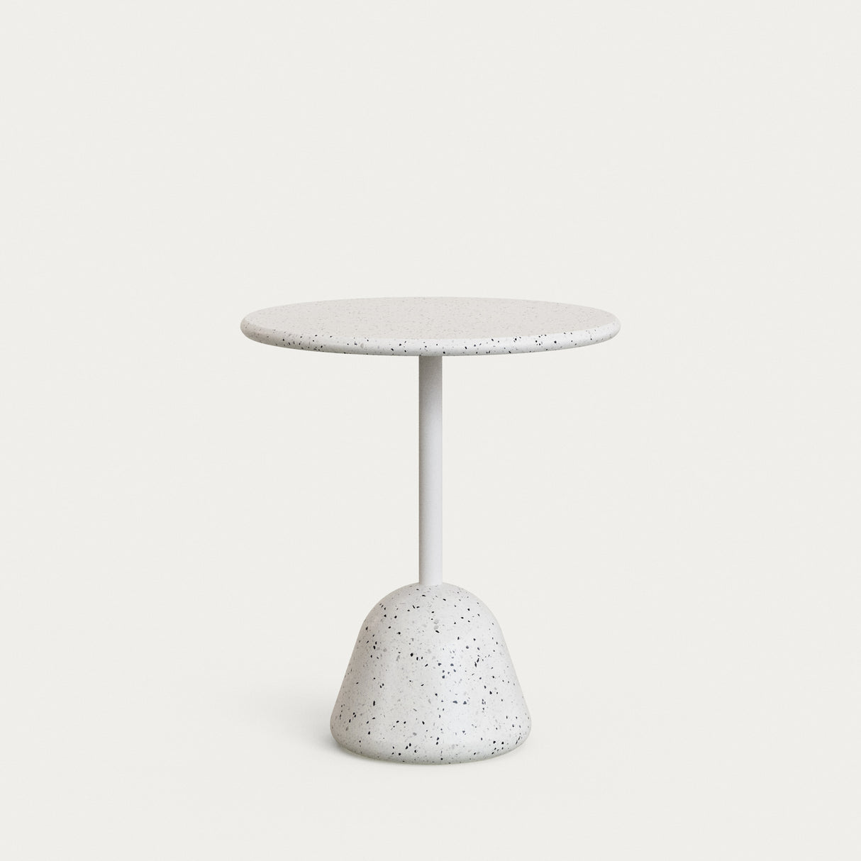 Saura Tisch aus weissem Terrazzo mit weisser Terrazzo-Platte 75 x Ø70 - ZEN ZONE Furniture