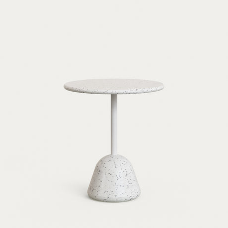 Saura Tisch aus weissem Terrazzo mit weisser Terrazzo-Platte 75 x Ø70 - ZEN ZONE Furniture