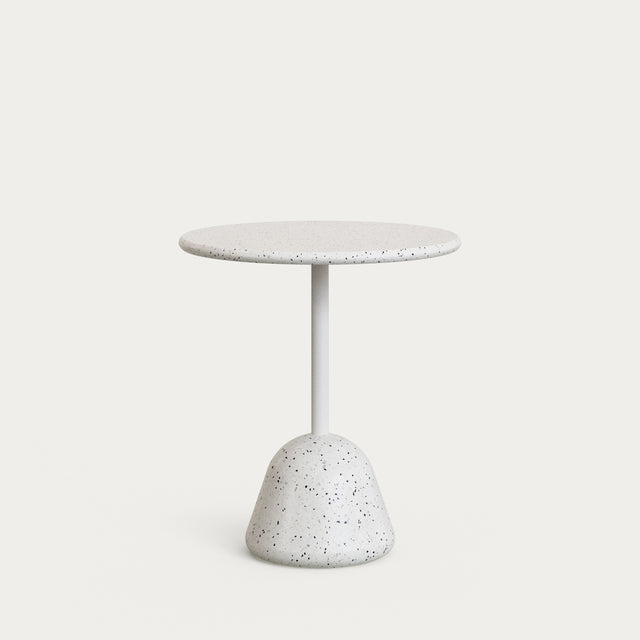 Saura Tisch aus weissem Terrazzo mit weisser Terrazzo-Platte 75 x Ø70 - ZEN ZONE Furniture