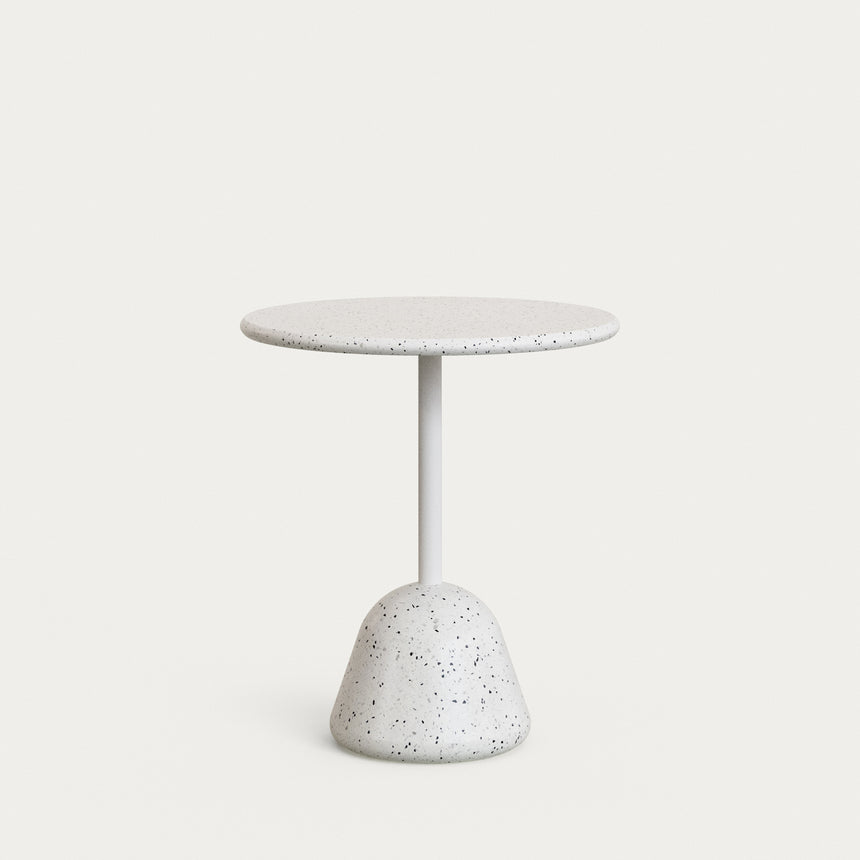 Saura Tisch aus weissem Terrazzo mit weisser Terrazzo-Platte 75 x Ø70 - ZEN ZONE Furniture