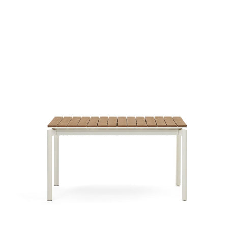 Canyelles Gartenausziehtisch aus Poly-Holz und Aluminium in Mattweiß 140 (200) x 90 cm - ZEN ZONE