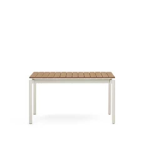 Canyelles Gartenausziehtisch aus Poly-Holz und Aluminium in Mattweiß 140 (200) x 90 cm - ZEN ZONE Furniture