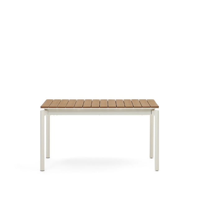 Canyelles Gartenausziehtisch aus Poly-Holz und Aluminium in Mattweiß 140 (200) x 90 cm - ZEN ZONE Furniture