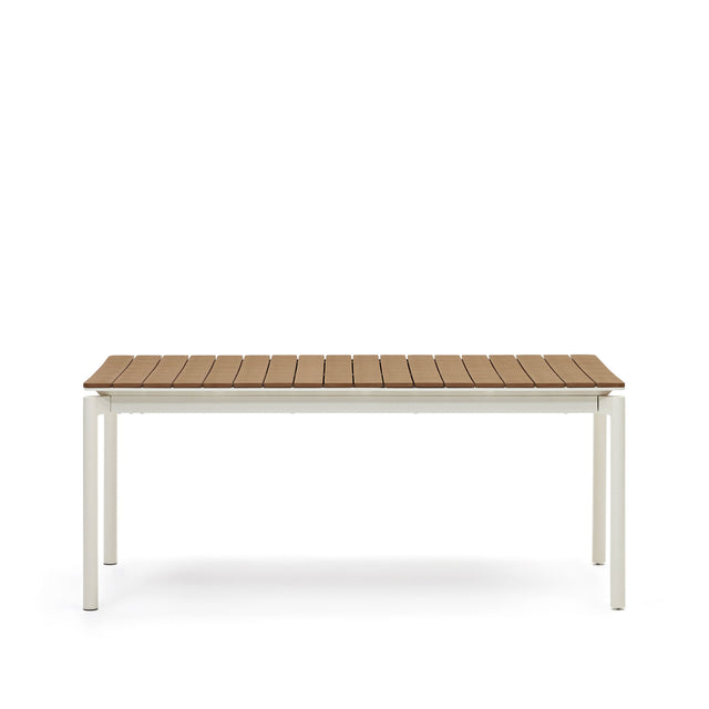 Canyelles Gartenausziehtisch aus Poly-Holz und Aluminium in Mattweiß 180(240) x 100 cm - ZEN ZONE Furniture