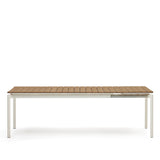 Canyelles Gartenausziehtisch aus Poly-Holz und Aluminium in Mattweiß 180(240) x 100 cm - ZEN ZONE Furniture