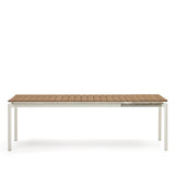 Canyelles Gartenausziehtisch aus Poly-Holz und Aluminium in Mattweiß 180(240) x 100 cm - ZEN ZONE Furniture