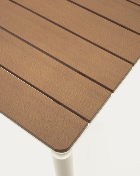 Canyelles Gartenausziehtisch aus Poly-Holz und Aluminium in Mattweiß 180(240) x 100 cm - ZEN ZONE Furniture