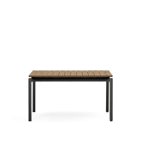 Canyelles Gartenausziehtisch aus Poly-Holz und mattschwarzem Aluminium 140 (200) x 90 cm - ZEN ZONE Furniture