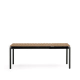 Canyelles Gartenausziehtisch aus Poly-Holz und mattschwarzem Aluminium 140 (200) x 90 cm - ZEN ZONE
