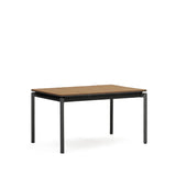 Canyelles Gartenausziehtisch aus Poly-Holz und mattschwarzem Aluminium 140 (200) x 90 cm - ZEN ZONE