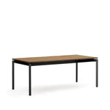 Canyelles Gartenausziehtisch aus Poly-Holz und mattschwarzem Aluminium 140 (200) x 90 cm - ZEN ZONE