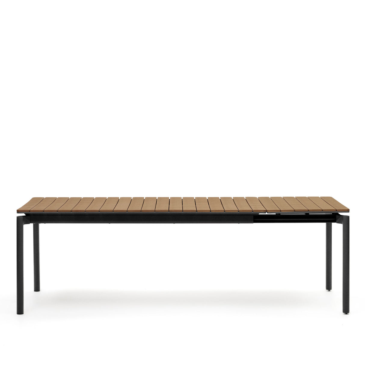 Canyelles Gartenausziehtisch aus Poly-Holz und mattschwarzem Aluminium 180(240) x 100 cm - ZEN ZONE Furniture